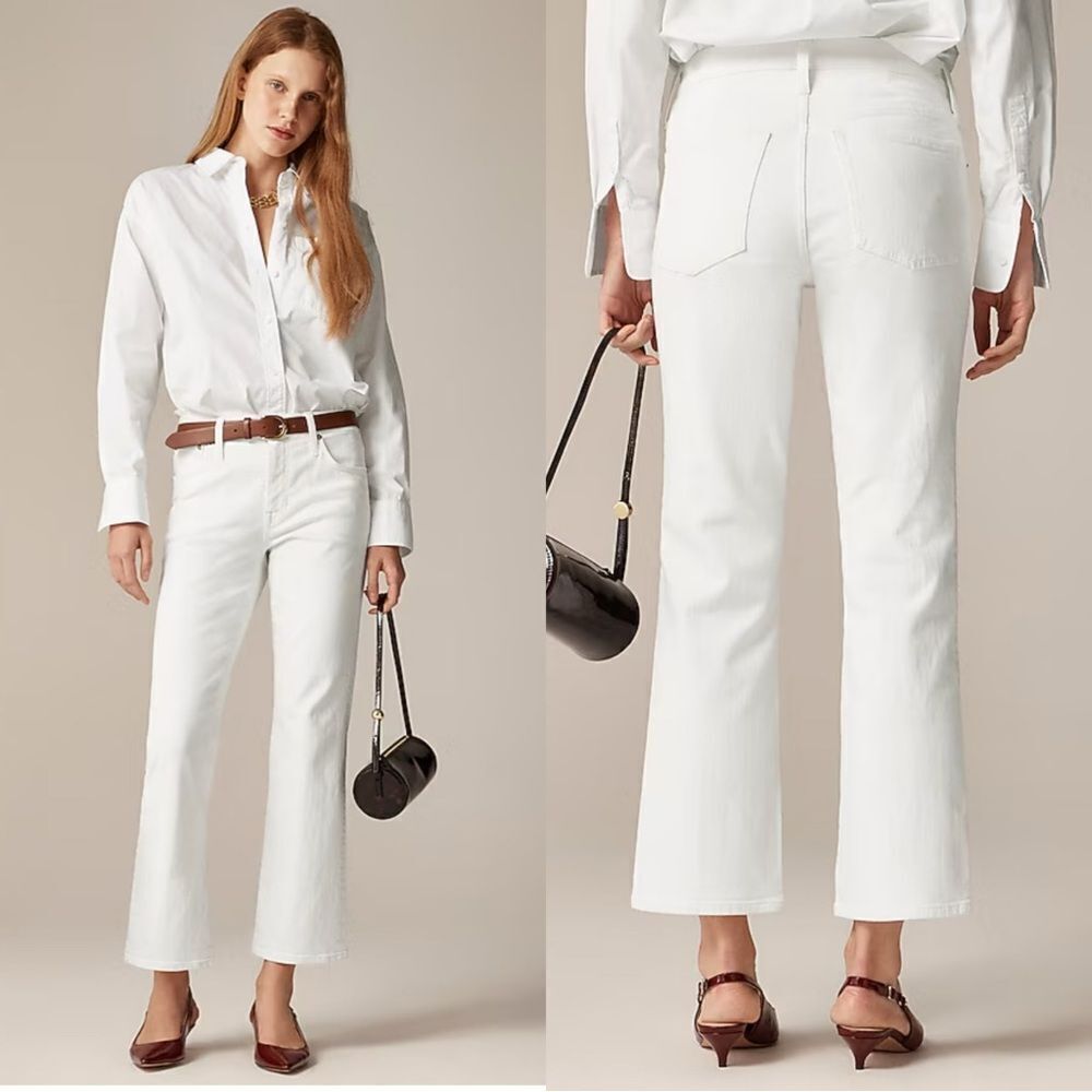 NWT J CREW mid-rise kickout jean white
